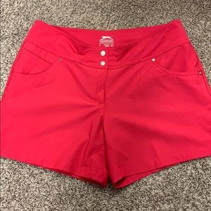 Hot pink golf shorts